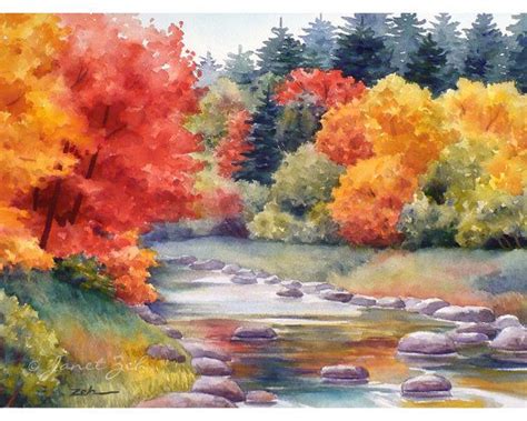 fall watercolor landscapes|fall watercolor paintings for beginners.